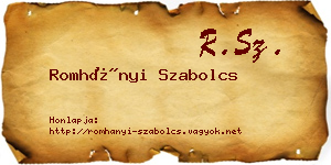 Romhányi Szabolcs névjegykártya