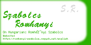 szabolcs romhanyi business card